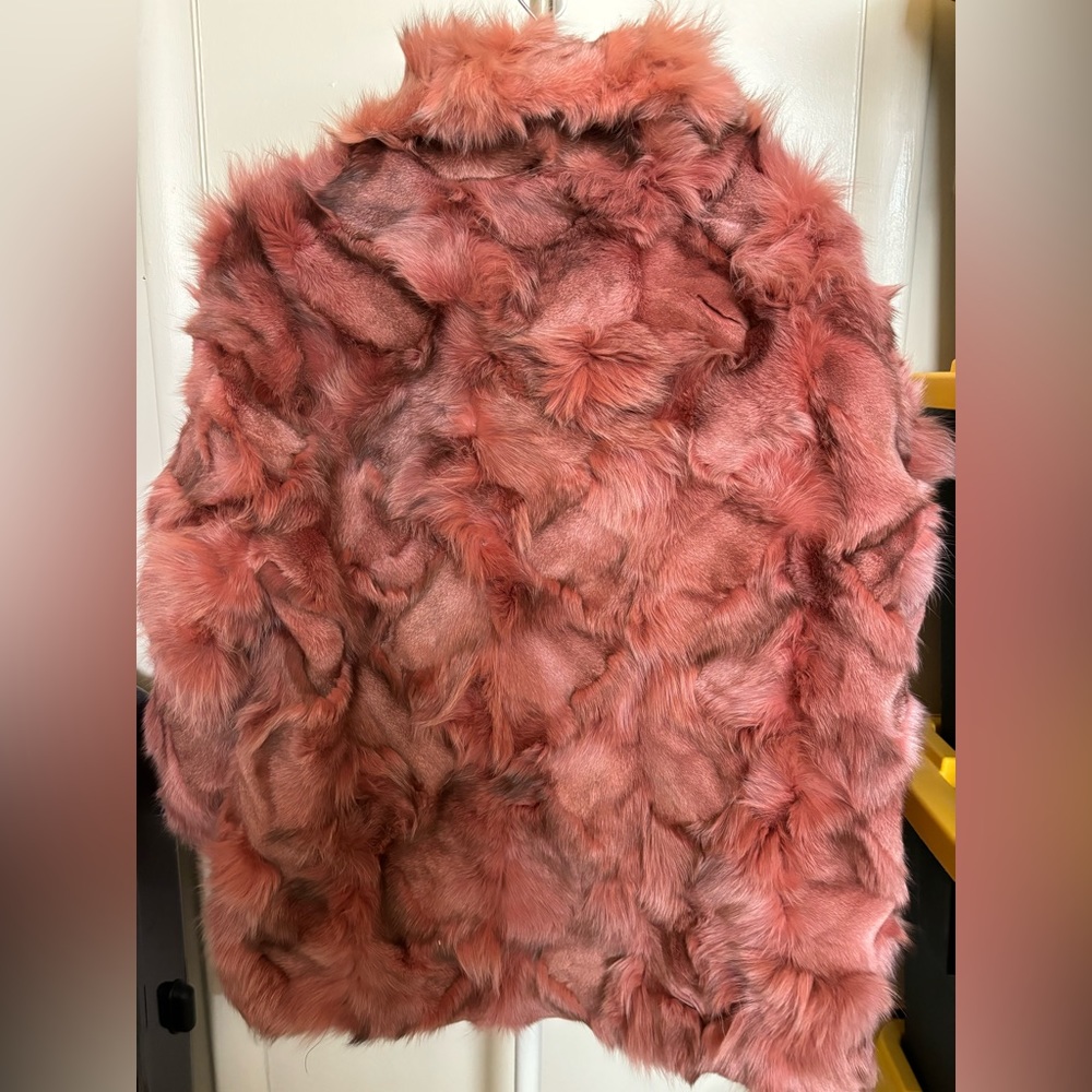 NWT Genuine Pink Fox Fur Coat  Only One Available - Picture 2 of 16